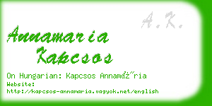 annamaria kapcsos business card